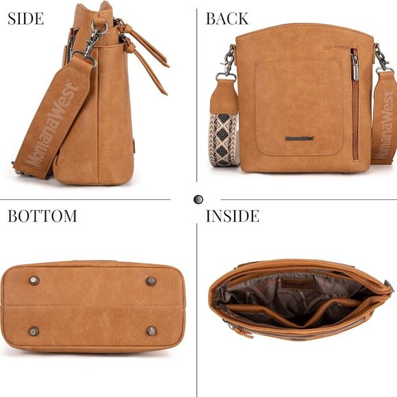 Crossbody Purses and Handbags for Women Double Compartments Cross Body Bag with - Picture 3 of 7